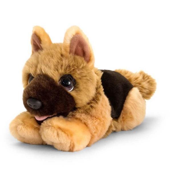 Eğlenceli Oyuncak Peluş Köpek Alsatian 25cm Kız Erkek Çocuk Eğitici - Image 1
