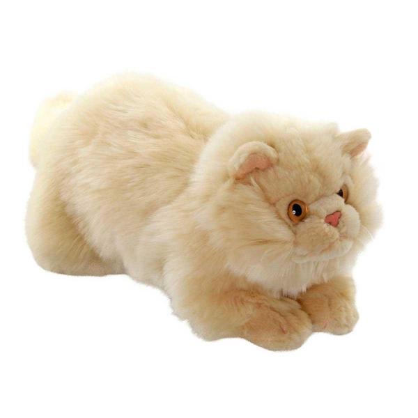 Eğlenceli Oyuncak Yatan Peluş Krem Kedi 26cm Kız Erkek Çocuk Eğitici - Image 1