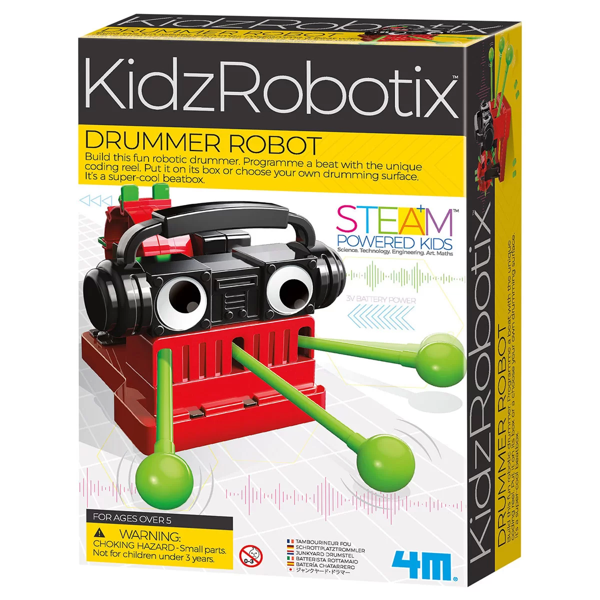 Kız Erkek Çocuk Oyuncak 4M Davulcu Robot Kiti Kız Erkek Çocuk Eğitici - Image 1