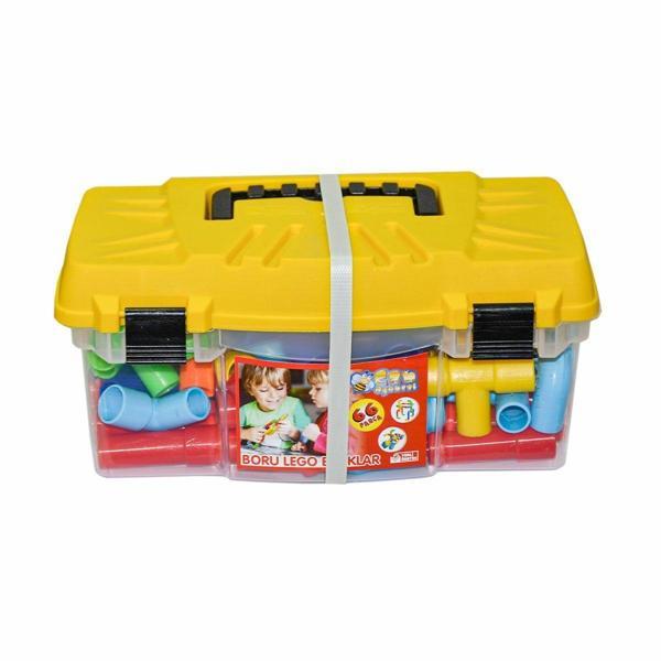 Kız Erkek Çocuk Oyuncak HC1023 Çanta Boru Bloklar 66 Parça Kız Erkek Çocuk Eğitici - Image 1