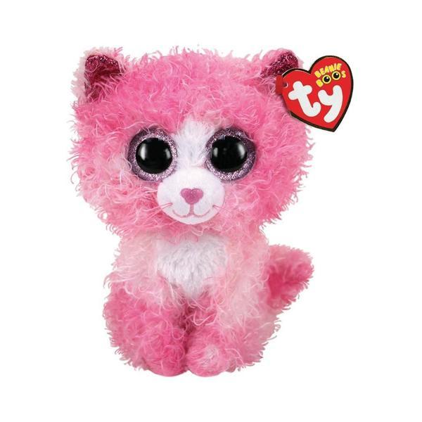 Kız Erkek Çocuk Oyuncak Ty Beanie Boos Peluş Pembe Kırpık Kedi Reagan 15cm Kız Erkek Çocuk Eğitici Eğiti - Image 1