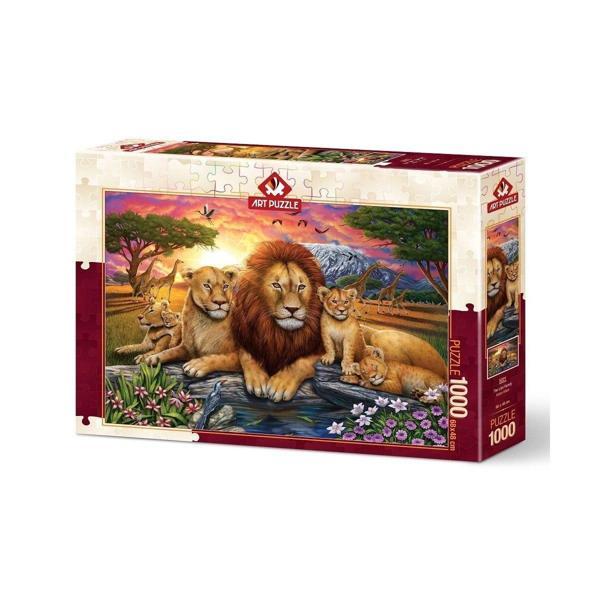 Kız Erkek Çocuk Oyuncak 5218 Art Puzzle, Gündüz ve Gece Prensesleri 1000 Parça Kız Erkek Çocuk Eğitici E - Image 1