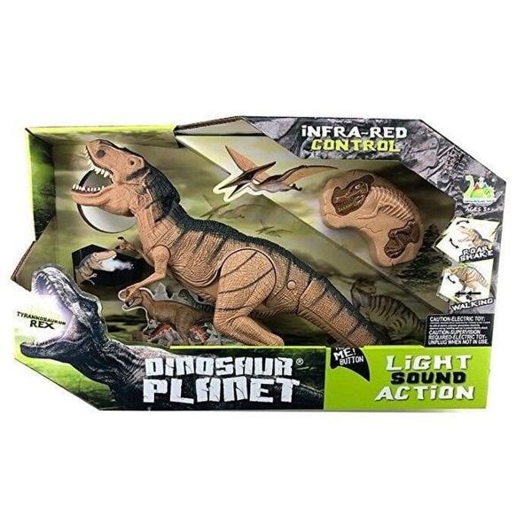 Eğlenceli Oyuncak Sesi Işıklı Kumandalı Buharlı Dinozor T-Rex Kız Erkek Çocuk Eğitici Eğitici Oyun - Image 1