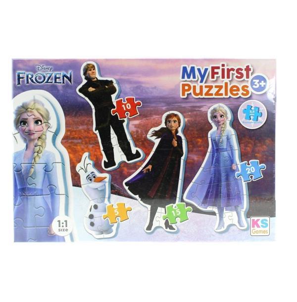 Kız Erkek Çocuk Oyuncak KS Baby Puzzle Frozen My First Puzzle 4 in 1 Çerçevesiz Kız Erkek Çocuk Eğitici  - Image 1