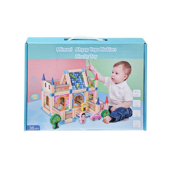 Eğlenceli Oyuncak KZL-2102103 Ahşap Mimari Yapı Blokları 268 Parça Kız Erkek Çocuk Eğitici Eğitici - Image 1