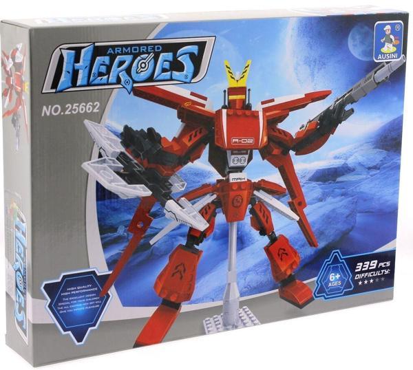 Kız Erkek Çocuk Oyuncak Ausini 339 Parça Heroes Standlı Kırmızı Robot Kız Erkek Çocuk Eğitici Eğitici Oy - Image 1