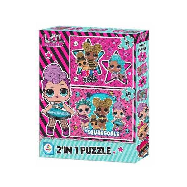 Eğlenceli Oyuncak LOL7583 Laço Kids L.O.L. 2'li Puzzle / 35+60 Parça Puzzle Kız Erkek Çocuk Eğiticila - Image 1