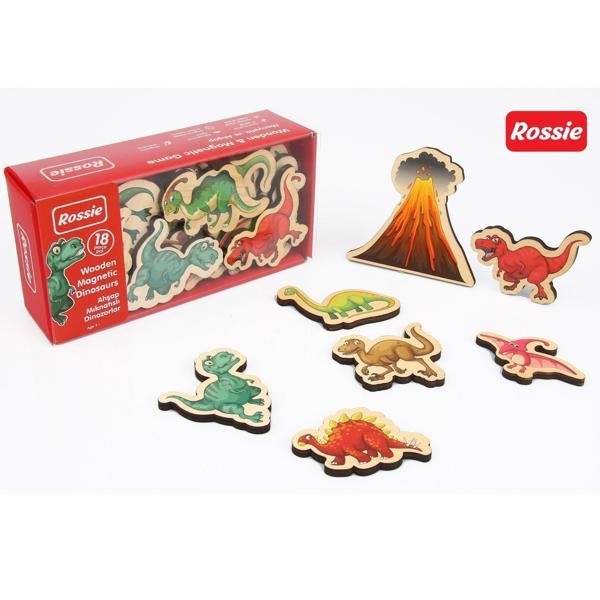 Kız Erkek Çocuk Oyuncak Rossie Mıknatıslı Ahşap Dinozorlar Kız Erkek Çocuk Eğitici - Image 1