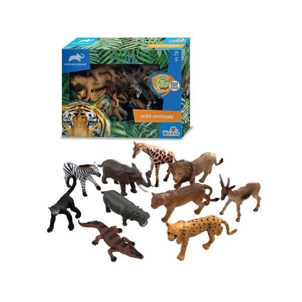 Kız Erkek Çocuk Oyuncak SH-9001-Vardem Poşetli 6Pcs 8 İnch Çiftlik Hayvan ve Dinozor Set Kız Erkek Çocuk Eğitici Öğretici Oy - Image 1