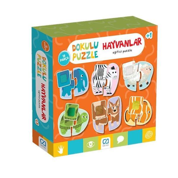 Kız Erkek Çocuk Oyuncak CA.5126 CA Games, Dokulu Hayvanlar Puzzle Kız Erkek Çocuk Eğitici Eğitici Oyunca - Image 1