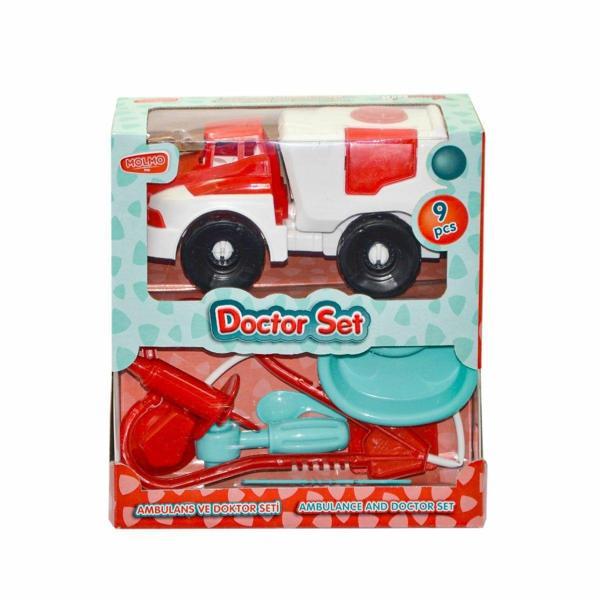 Eğlenceli Oyuncak ML492 Ambulanslı Doktor Oyun Seti -Molmo Kız Erkek Çocuk Eğitici - Image 1