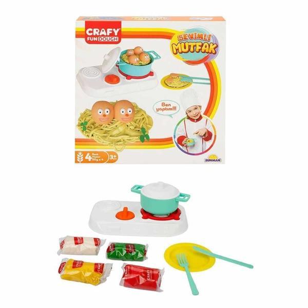 Kız Erkek Çocuk Oyuncak Crafy Çılgın Pizza Oyun Hamuru Seti 200 g 10 Parça Kız Erkek Çocuk Eğitici Eğiti - Image 1