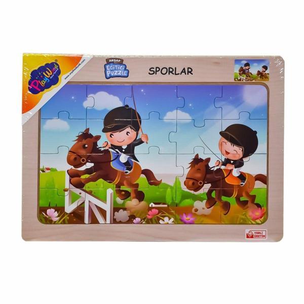 Eğlenceli Oyuncak ONY-85-86-87-88 Ahşap Eğitici Puzzle Sporlar -Onyıl Kız Erkek Çocuk Eğitici Eğit - Image 1