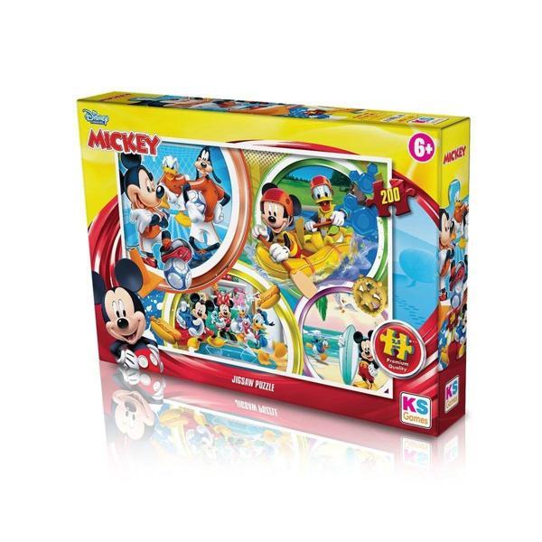 Kız Erkek Çocuk Oyuncak MCH 113 Mickey Mouse 200 Parça Puzzle -KS Puzzle Kız Erkek Çocuk Eğitici Eğitici - Image 1