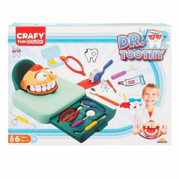Öğretici Oyuncak 30990 Crafy Çantalı Oyun Hamuru Seti 200 g 20 Parça - Turkuaz Kız Erkek Çocuk Eğitici Öğretici Oyunc - Image 1