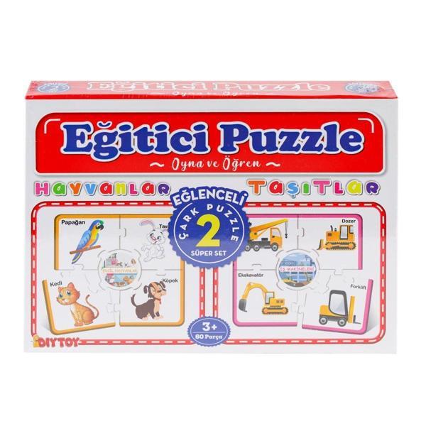 Öğretici Oyuncak 7194 Çark Puzzle Renkler Şekiller Kız Erkek Çocuk Eğitici - Image 1