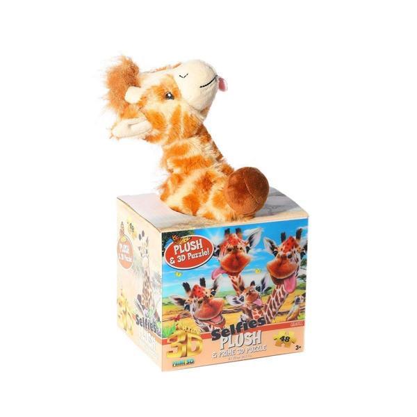 Öğretici Oyuncak PRM 15801 Prime 3D Lemur Peluş ve Selfie 48 Parça Puzzle Kız Erkek Çocuk Eğitici - Image 1