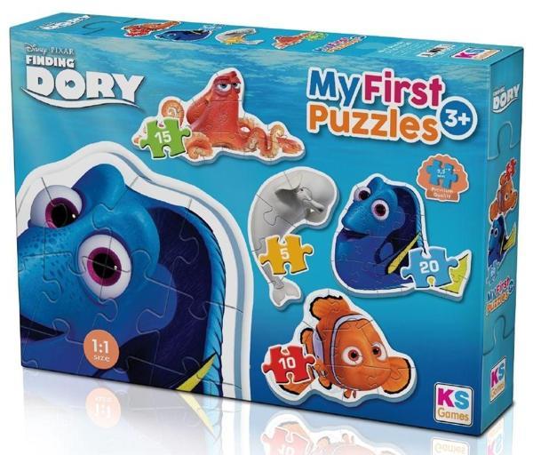 Öğretici Oyuncak KS Baby Puzzle Dory My First Puzzle 4 in 1 Çerçevesiz Kız Erkek Çocuk Eğitici Eğ - Image 1