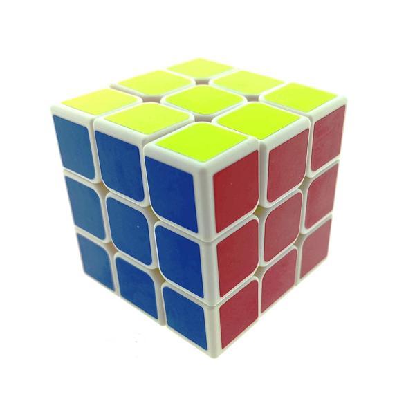 Öğretici Oyuncak Beyaz Zemin Üzeri Renkli Zeka Küpü 3X3X3-6,8cm  Kız Erkek Çocuk Eğitici Eğitici  - Image 1