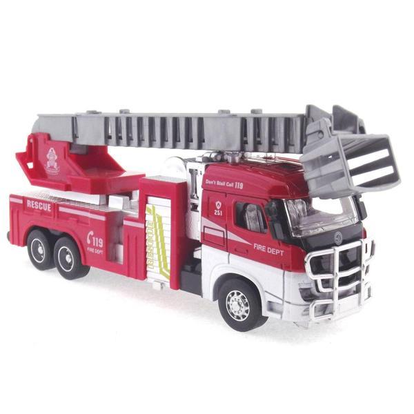 Öğretici Oyuncak Die Cast Model Çek Bırak Asansörlü İtfaiye Kamyonu Kız Erkek Çocuk Eğitici Eğiti - Image 1