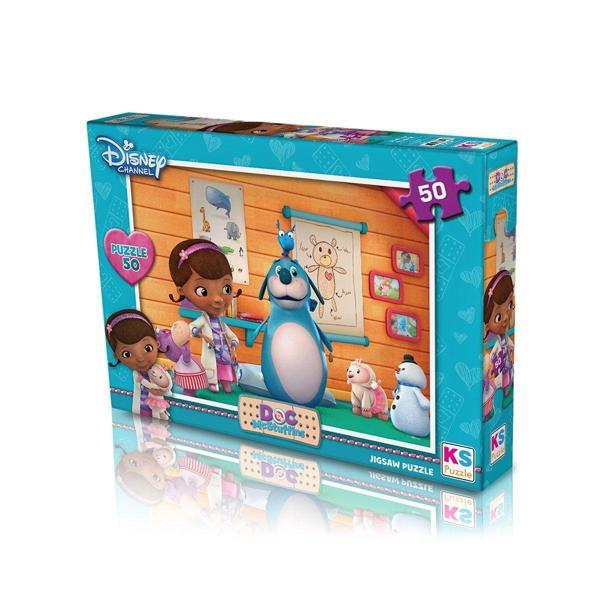 Öğretici Oyuncak DOC709 KS Doc McStuffins / 50 Parça Puzzle Kız Erkek Çocuk Eğitici Eğitici Oyunc - Image 1