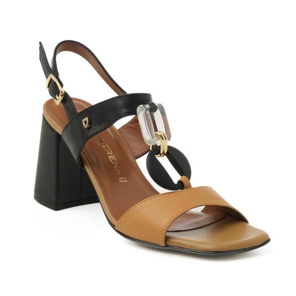 Kadın Sandalet 4D5214DP Donna Serena VIT.SETA MARE P Legno+Nero - Image 1