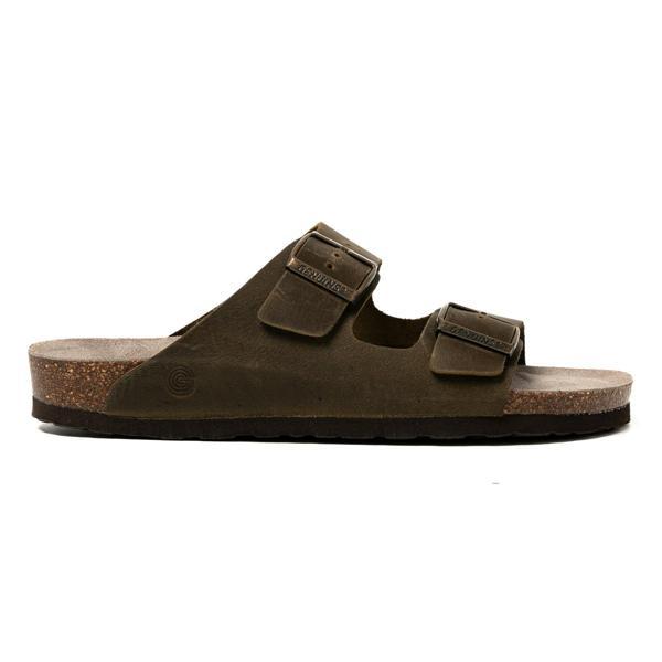 Erkek Terlik HAWAII G105996 Genuins Oiled Leather Kaki - Image 1