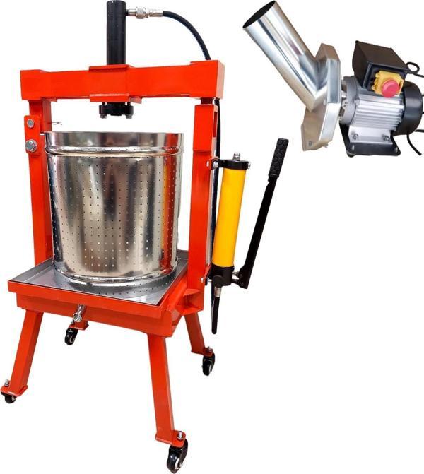 Fenglin TFP 50 Pistonlu Çelik Meyve Sıkma Presi + Elektrikli Parçalama Makinesı - Image 1