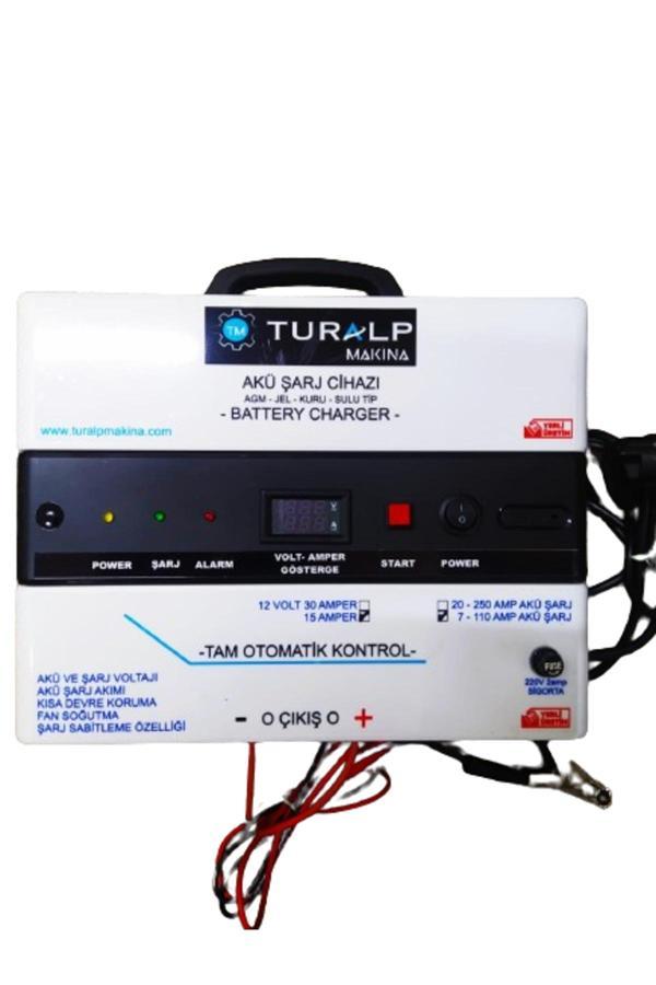 Turalp Akü Sarj Cihazı 20-250 Amper Agm Jel Kuru Sulu Tip Fan Sogutmalı - Image 1