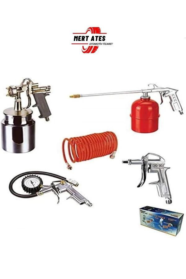 Max Extra 5 Li Kompresör Seti 5 Parça Hava Tabancalı Hortumlu Havalı Set - Image 1