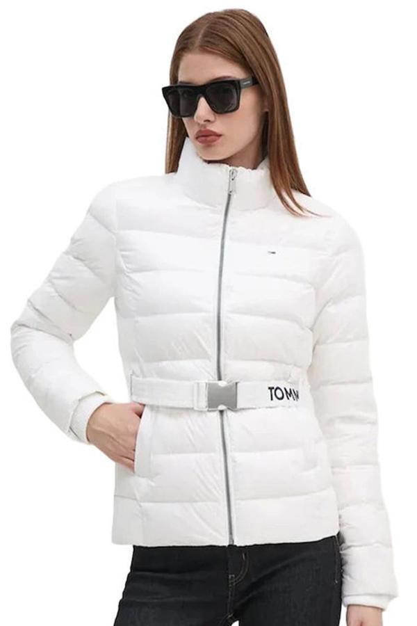 Tommy Jeans TJW BRANDED BELT DOWN JACKET Kadın Beyaz Mont DW0DW18826YBR - Image 1
