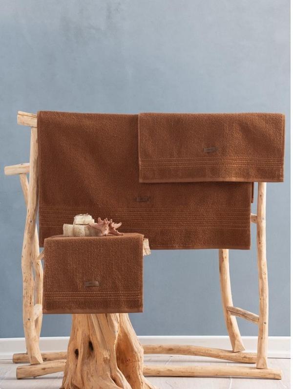 Cotton Box %100 Pamuk 3 Parça Wellness Havlu Seti -Terra Toprak - Image 1