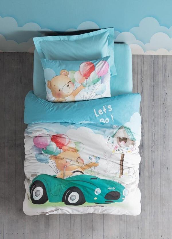 Cotton box Junıor Ranforce Tek Kişilik Nevresim Takımı lastikli çarşaflı  Buddy Mavi - Image 1