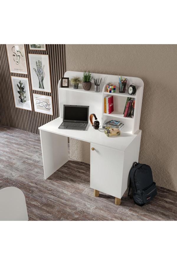 Afilli Bohem Çalışma Masası Tamamı Mdf Beyaz - Image 1