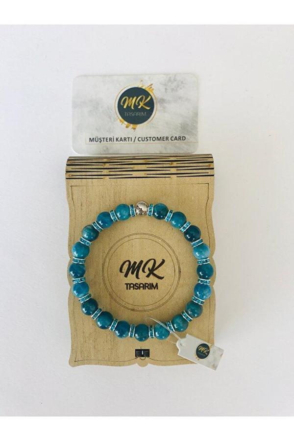 MK TASARIM GERÇEK APATİT TAŞI BİLEKLİK MKT26005 - Image 1
