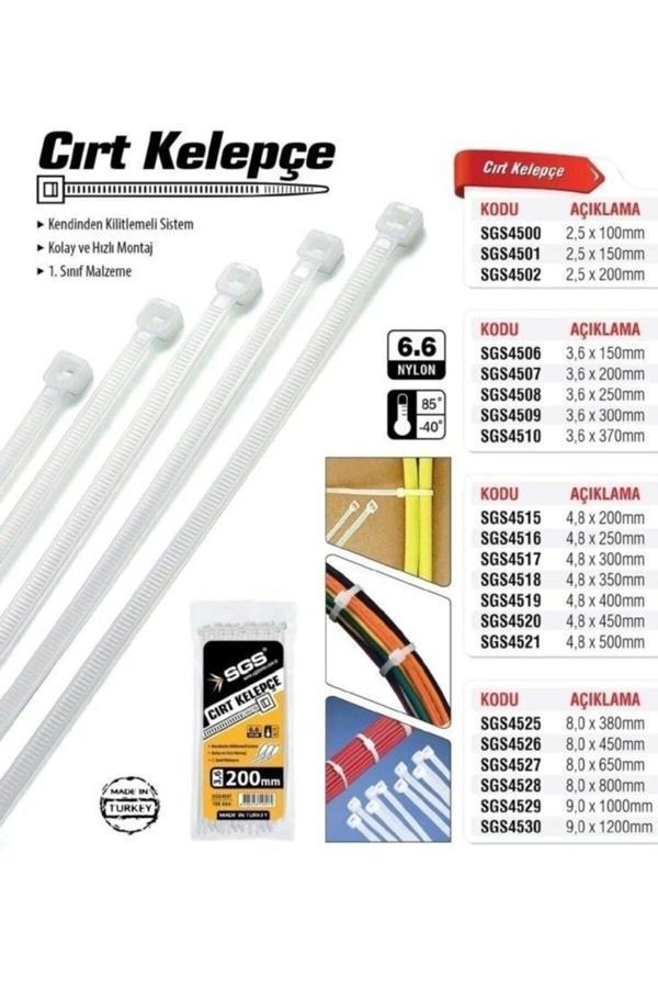 Sgs Sgs4501 Kablo Bağı(Cırt Kelepçe)- 2,5X150Mm(100 Ad) - Image 1