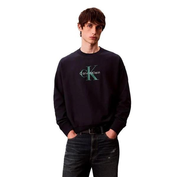 Calvin Klein Jeans Uzun Kollu Penye Monologolu Bisiklet Yaka Erkek Sweatshirt LV04RD242G-CEF - Image 1