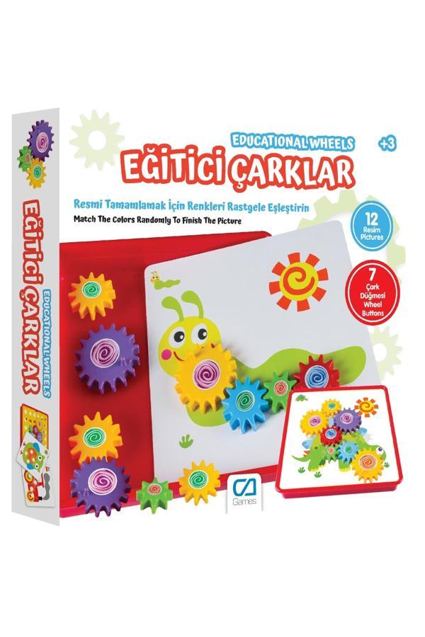 Eğitici Çarklar 3+ Yaş Çocuklar için 12 Resim 7 Çarklı Eğlenceli ve Eğitici Aktivite Oyunu - Image 1