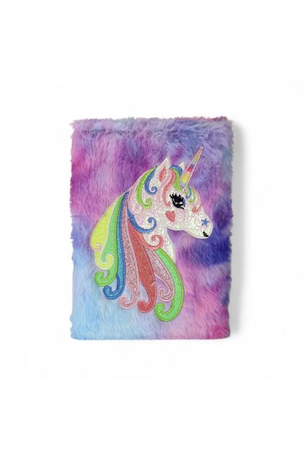 Peluş Hatıra Defteri Desenli Unicorn-ÇİZGİLİ - Image 1