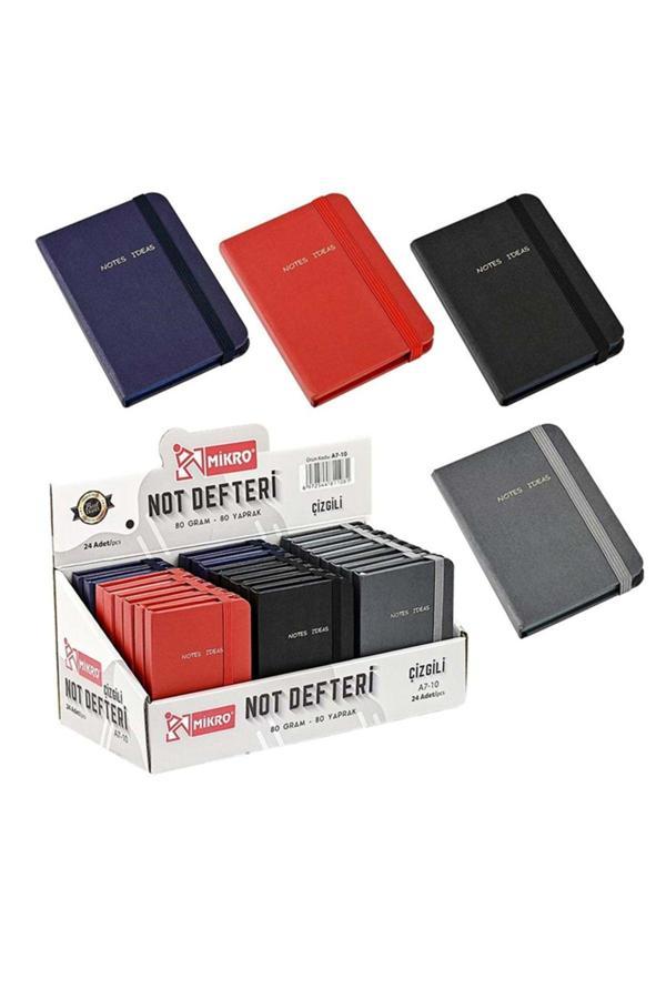 A7-10 Sert Kapak Not Defteri – 80 Ypr. Çizgili A7 BOYUTUNDA 7,4 x 10,5 cm 1 Adet - Image 1