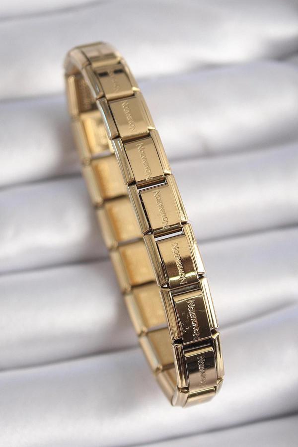 316L Çelik Gold Renk Yazılı Nomination Charm Bileklik - Image 1