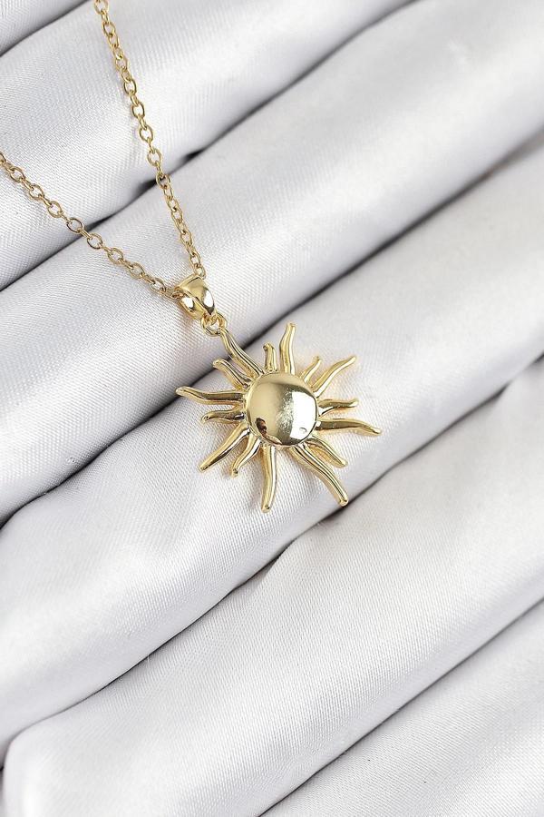 316L Çelik Güneş Model Gold Renk Kadın Kolye - Image 1