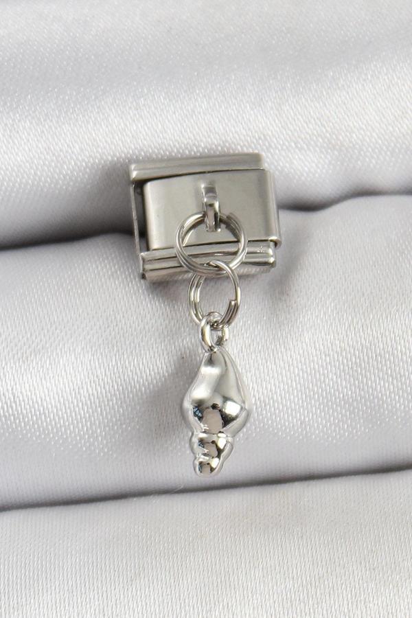 316L Çelik Sallantılı Deniz Kabuğu Model Gümüş Renk Nomination Charm - Image 1