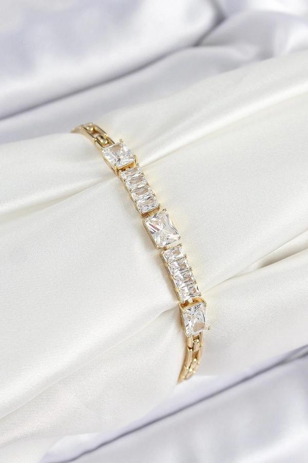Xuping Pirinç Parçalı Su Yolu Model Gold Renk Kadın Bileklik - Image 1