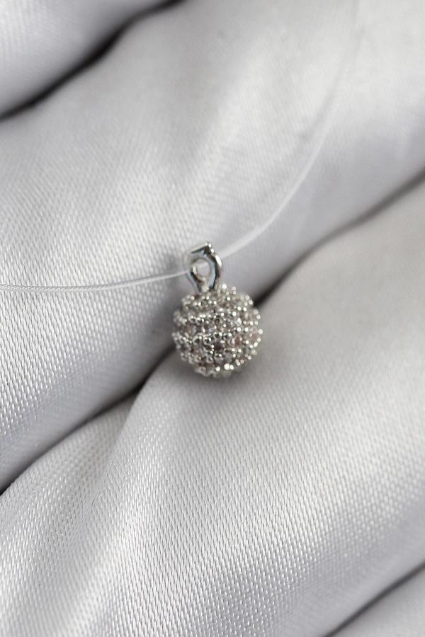 Misineli Topcuk Model Gümüş Renk Hayalet Kolye - Image 1