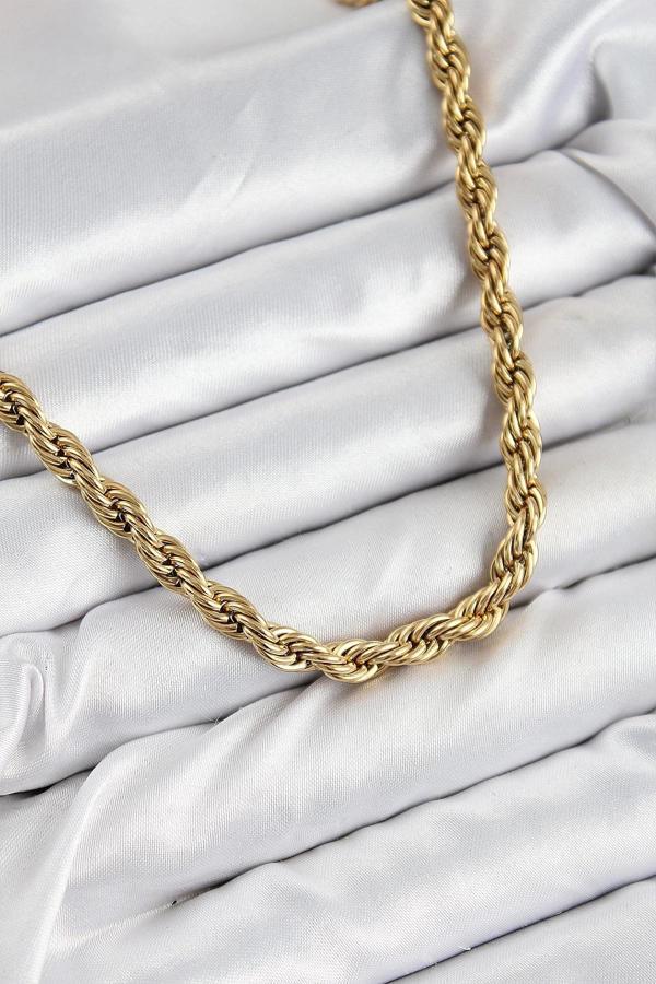 316L Çelik Burgu Model Gold Renk Kadın Kolye - Image 1
