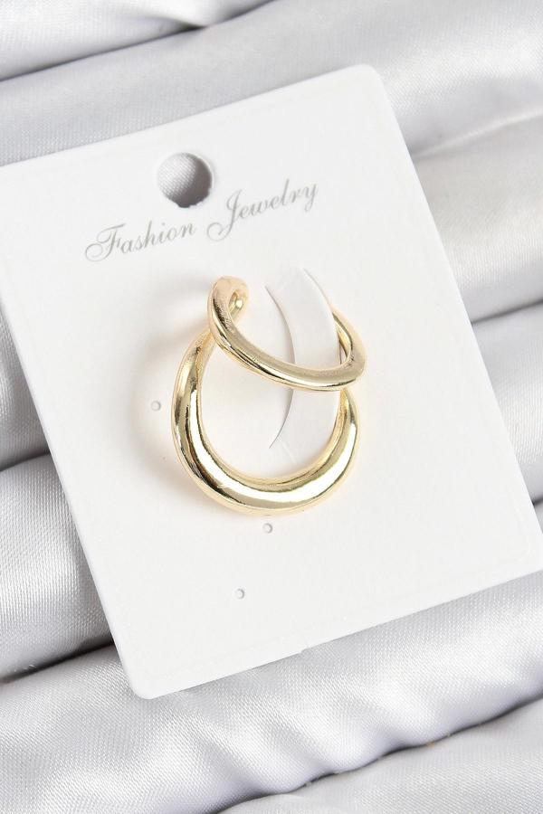 Pirinç Halka Model Gold Renk Sağ Kıkırdak Küpe - Image 1