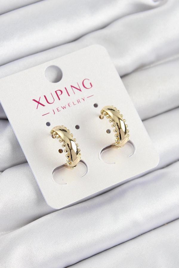 Xuping Çit Halka Model Gold Renk Kadın Küpe - Image 1