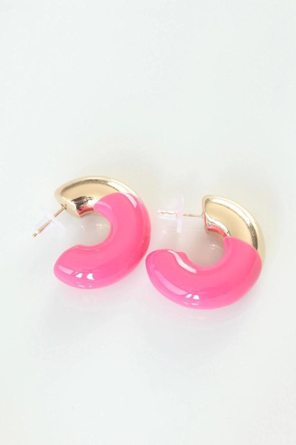 CCB Pembe Gold Çift Renk Küpe - Image 1
