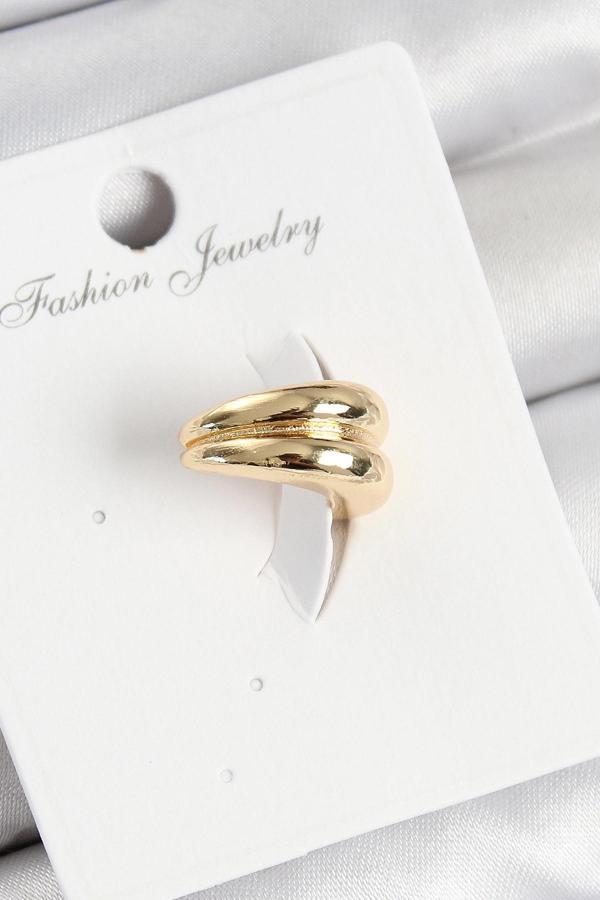 Pirinç Halka Model Gold Renk Sağ Kıkırdak Küpe - Image 1